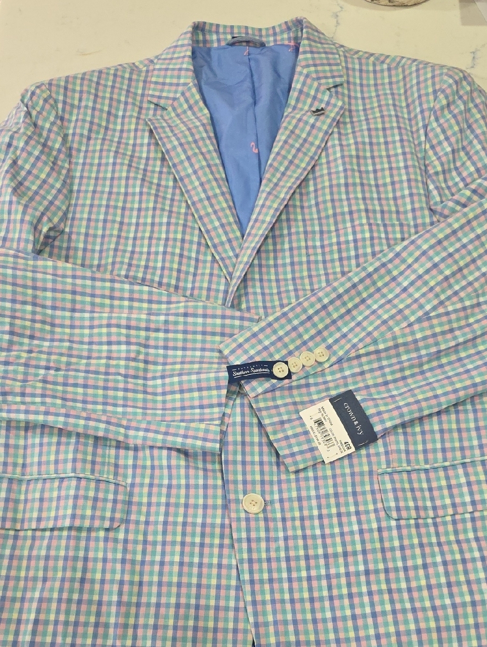 Pastel Plaid Sport Coat in Blue, Green & Pink - Southern Traditions